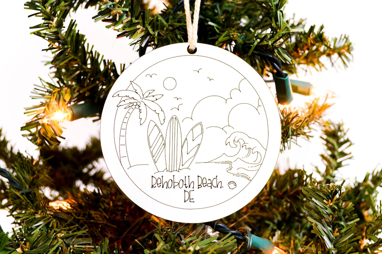 Custom Local Beach Ornament - Surfboards -  Set of 6