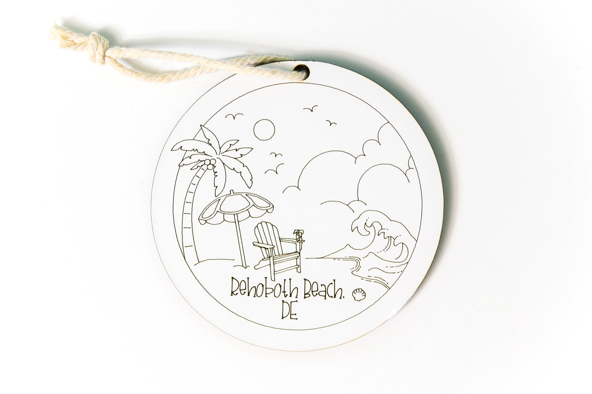 Custom Local Beach Ornament - Surf car -  Set of 6