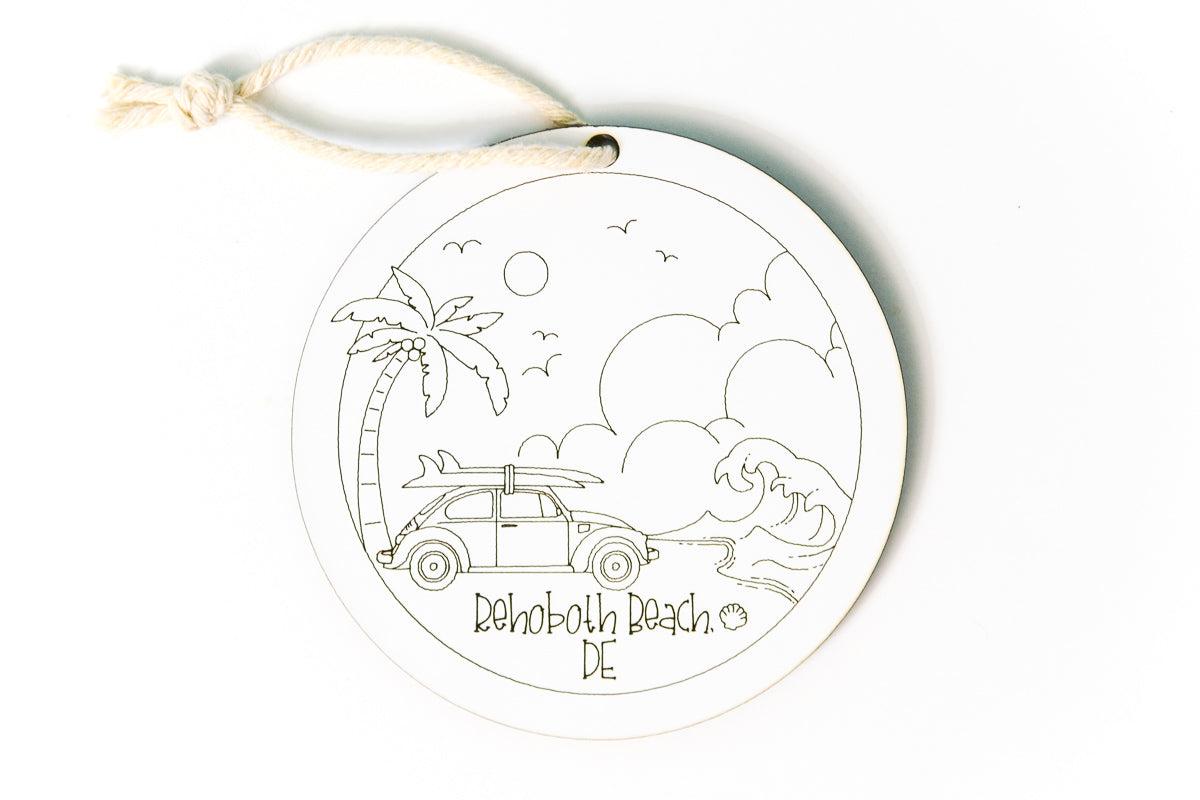 Custom Local Beach Ornament - Sand Castle - Set of 6