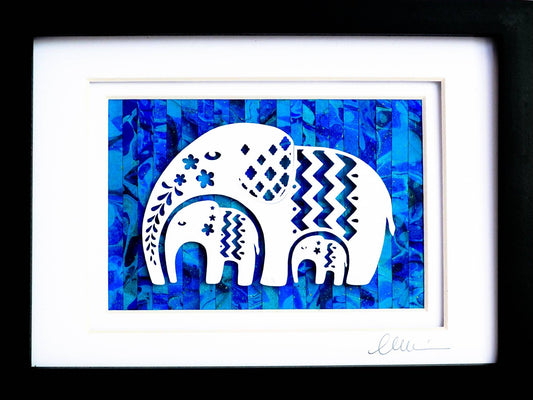 Elephant and 2 Baby Pattern
