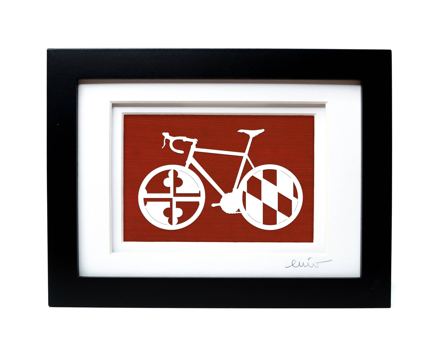 MD Flag Road Bicycle Papercut